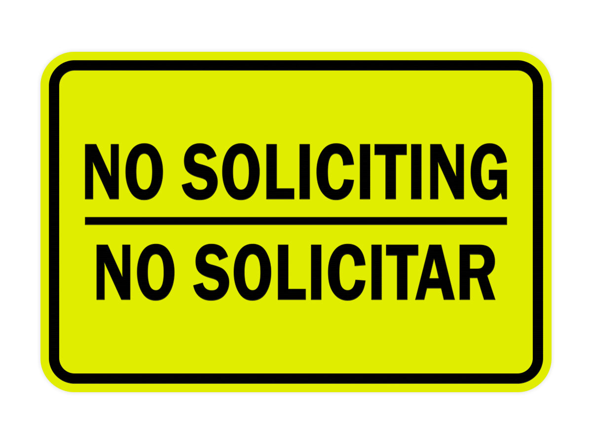 Signs ByLITA Classic Framed No Soliciting No Solicitar Sign