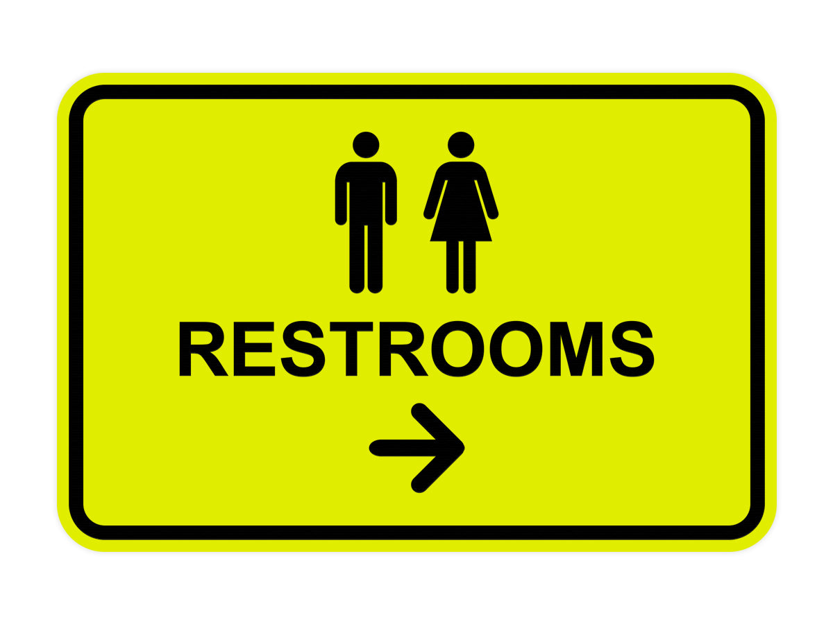 Signs ByLITA Classic Framed Restrooms Right Arrow Sign