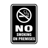 Portrait Round No Smoking On Premises Sign