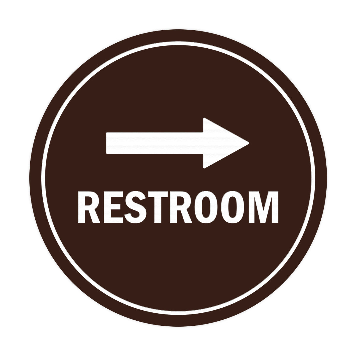 Signs ByLITA Circle Restroom Right Arrow Sign