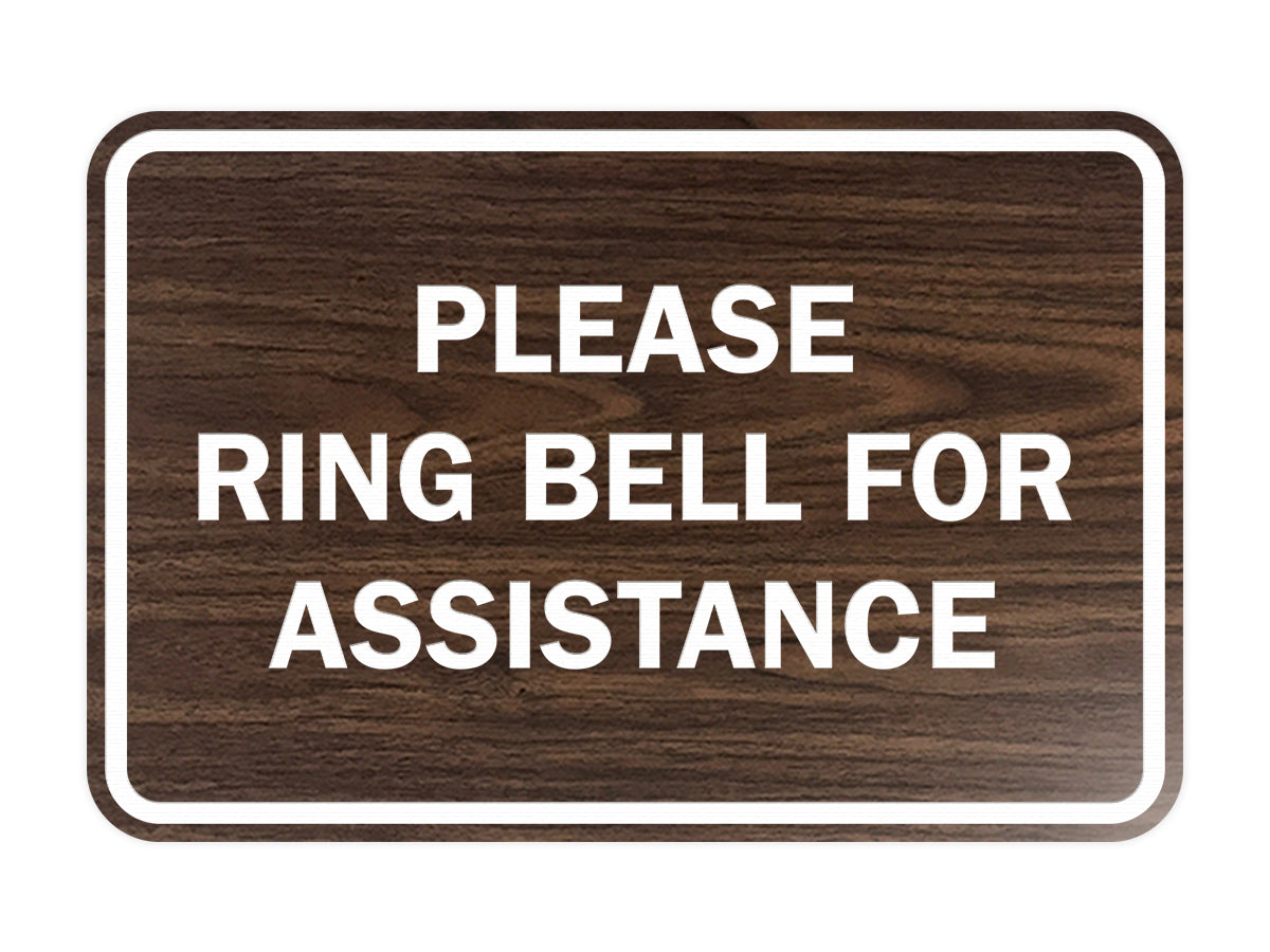 Signs ByLITA Classic Framed Please Ring Bell For Assistance Sign