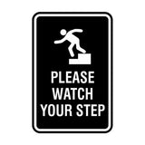 Portrait Round Please Watch Your Step Sign
