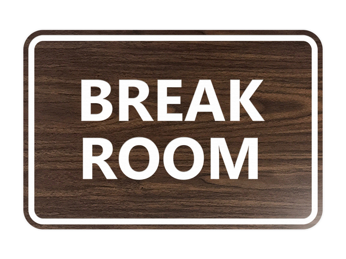 Signs ByLITA Classic Framed Break Room Sign