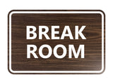 Signs ByLITA Classic Framed Break Room Sign
