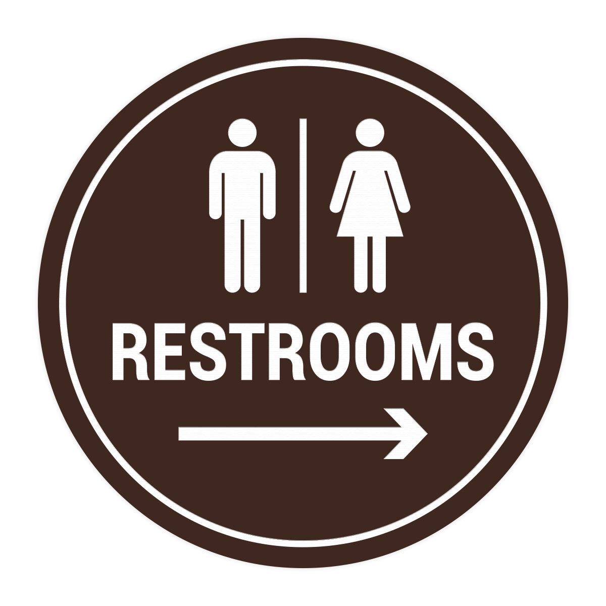 Signs ByLITA Circle Restrooms Right Arrow Sign