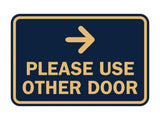 Signs ByLITA Classic Framed Please Use Other Door Right Arrow Sign