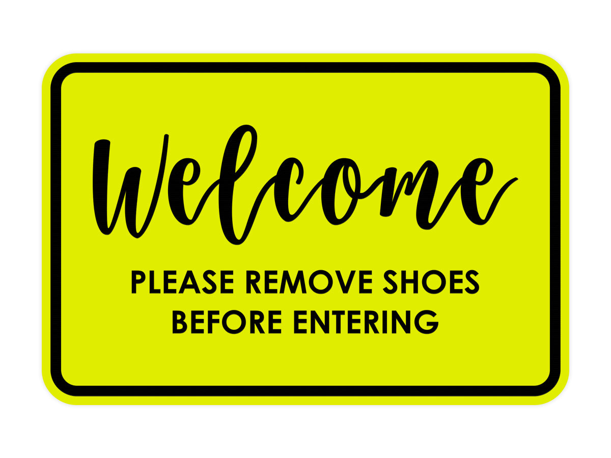 Signs ByLITA Classic Framed Welcome please remove shoes before entering