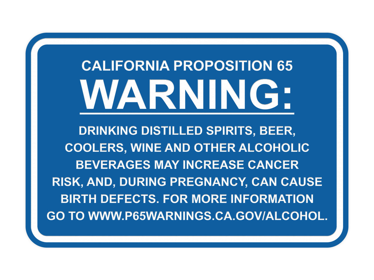 Signs ByLITA Classic Framed California Proposition 65 Sign Alcoholic Beverages