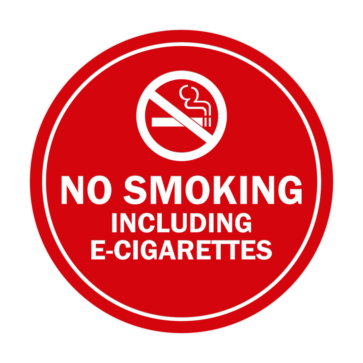 Signs ByLITA Circle No Smoking Including E-Cigarettes Sign