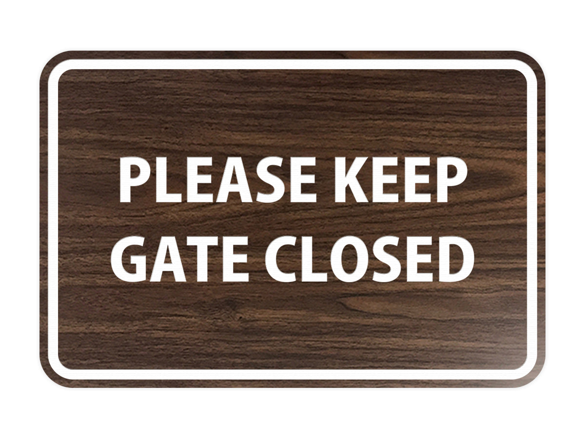 Signs ByLITA Classic Framed Please Keep Gate Closed