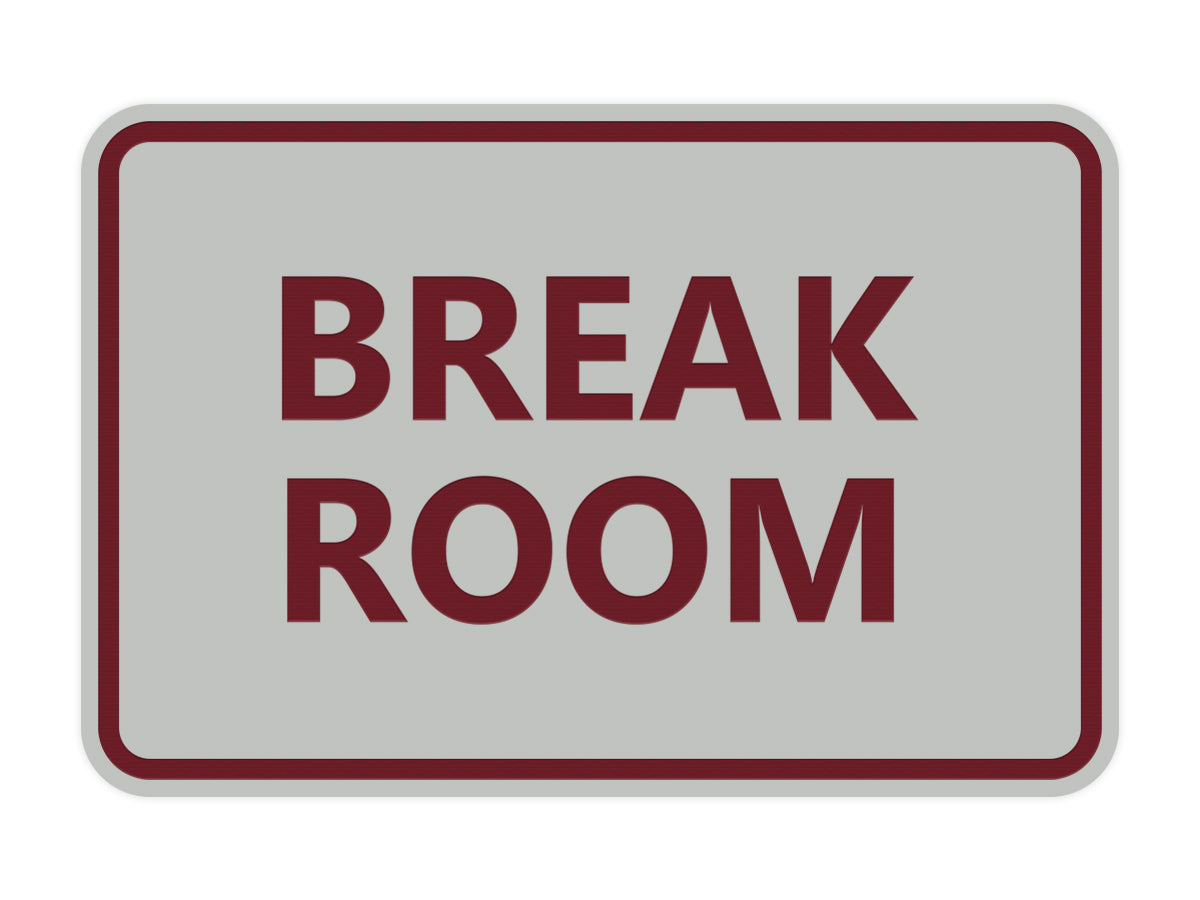 Signs ByLITA Classic Framed Break Room Sign