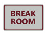 Signs ByLITA Classic Framed Break Room Sign