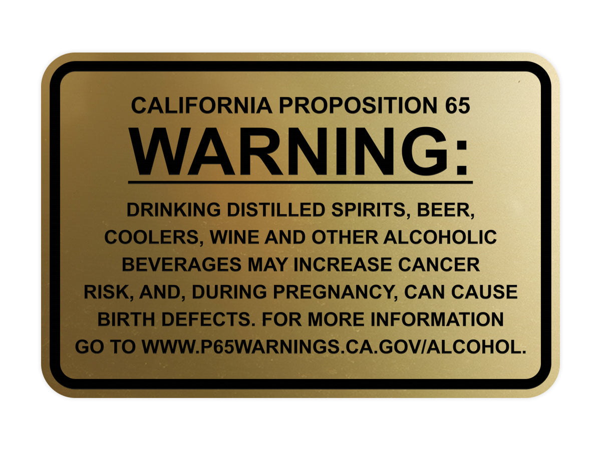 Signs ByLITA Classic Framed California Proposition 65 Sign Alcoholic Beverages