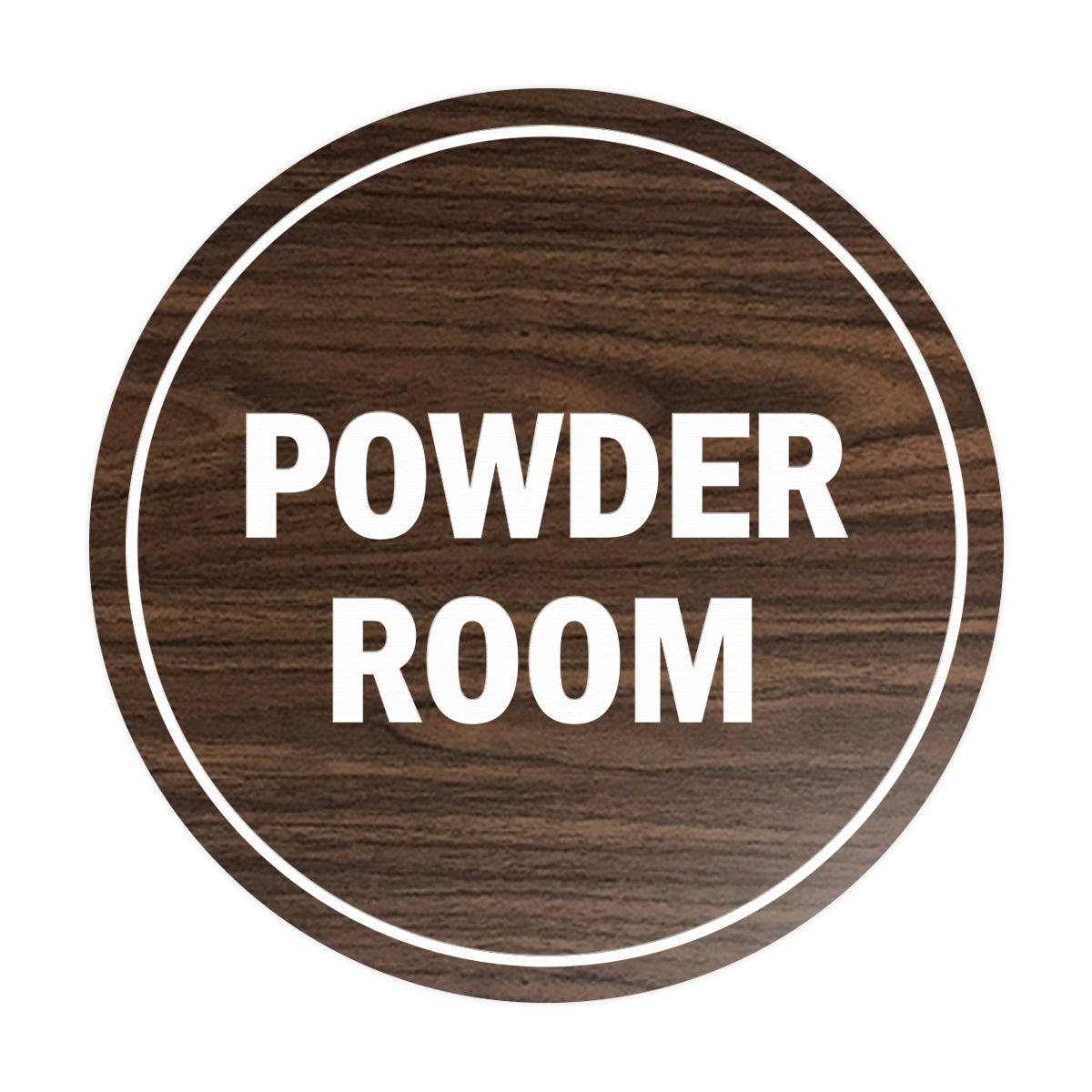 Signs ByLITA Circle Powder Room Sign
