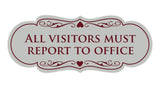 Signs ByLITA Designer All Visitors Must Report to Office Sign