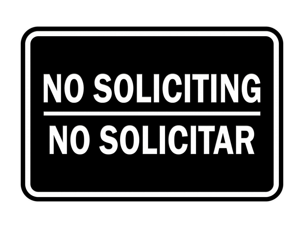 Signs ByLITA Classic Framed No Soliciting No Solicitar Sign