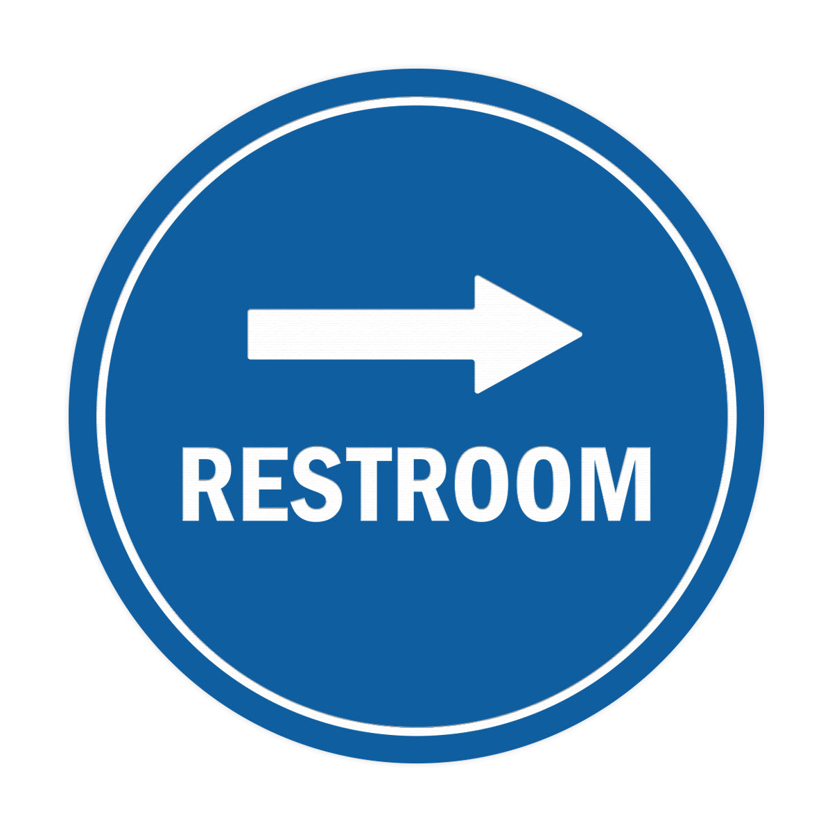 Signs ByLITA Circle Restroom Right Arrow Sign
