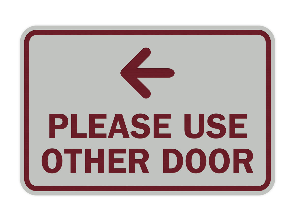Signs ByLITA Classic Framed Please Use Other Door Left Arrow Sign