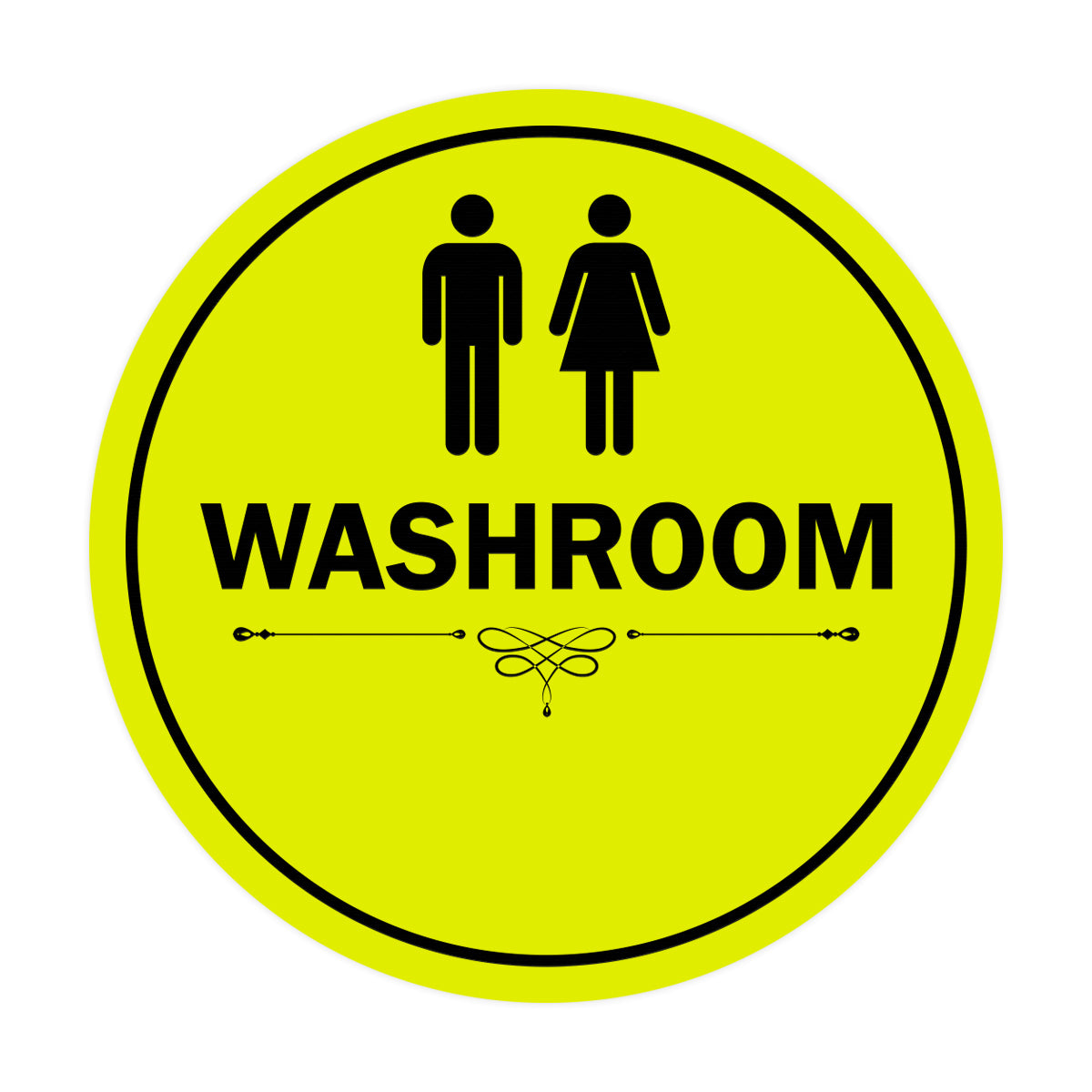 Signs ByLITA Circle Washroom Sign