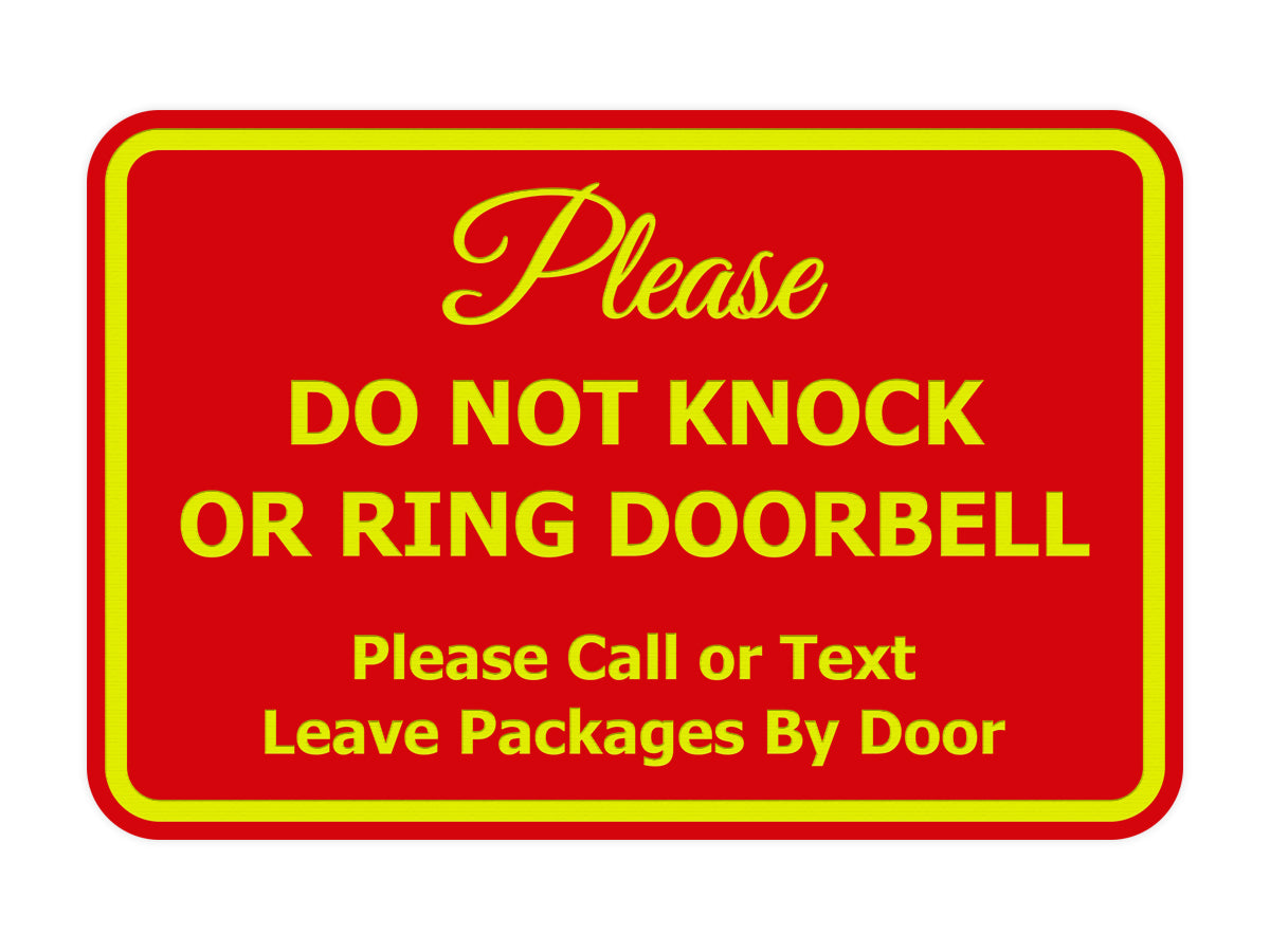 Signs ByLITA Classic Framed DO NOT KNOCK OR RING DOORBELL
