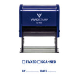 Blue Faxed Scanned By Date Self Inking Rubber Stamp