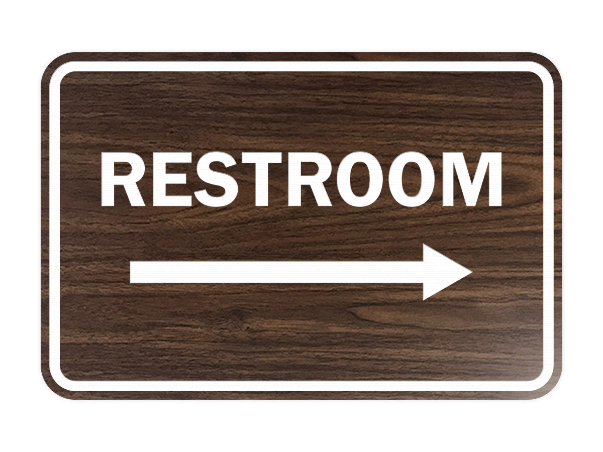 Signs ByLITA Classic Framed Restroom Directional Right Arrow