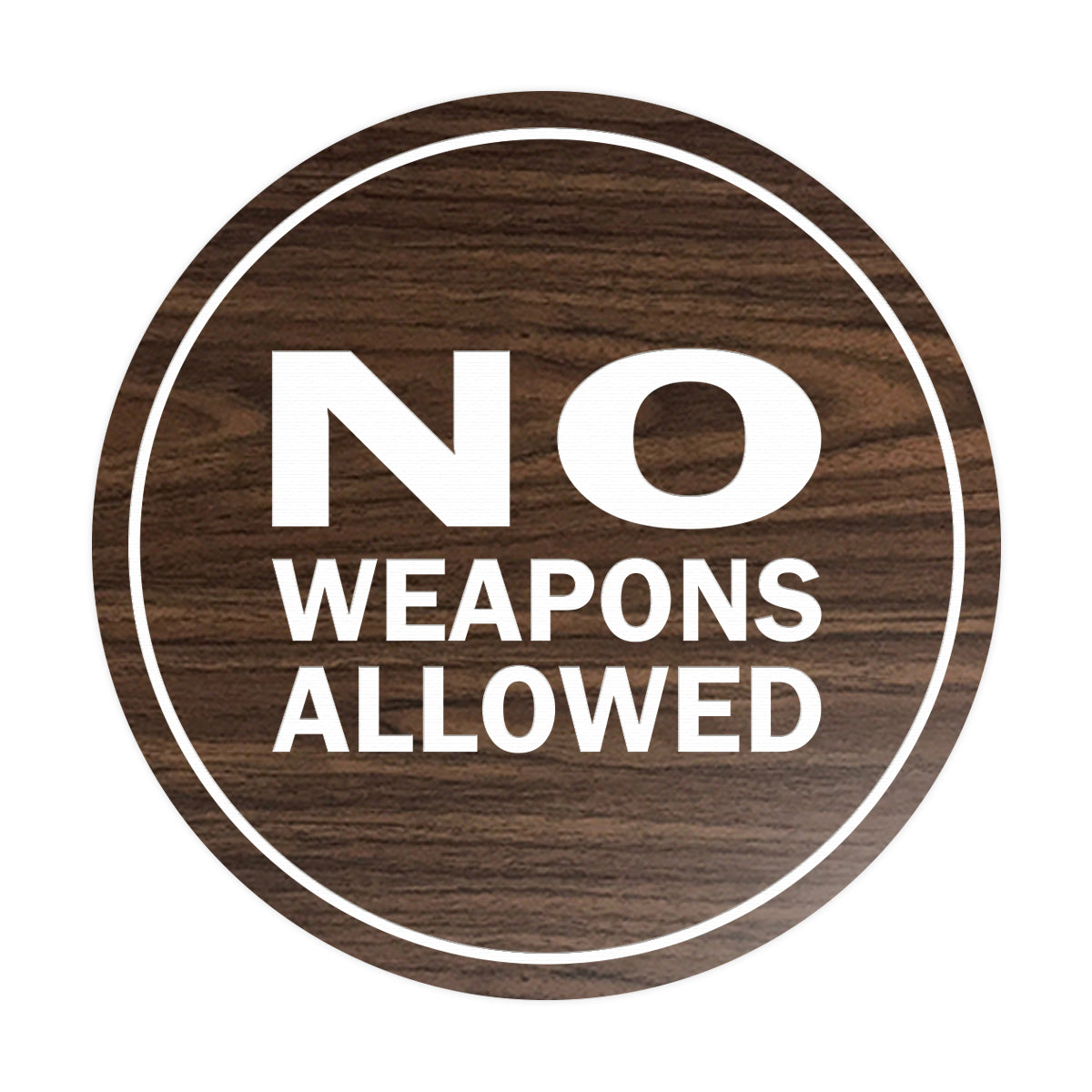 Signs ByLITA Circle No Weapons Allowed Sign