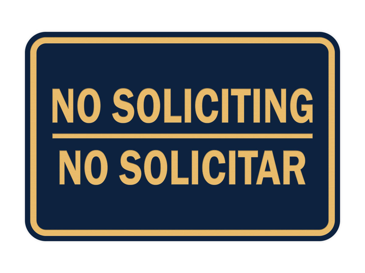 Signs ByLITA Classic Framed No Soliciting No Solicitar Sign