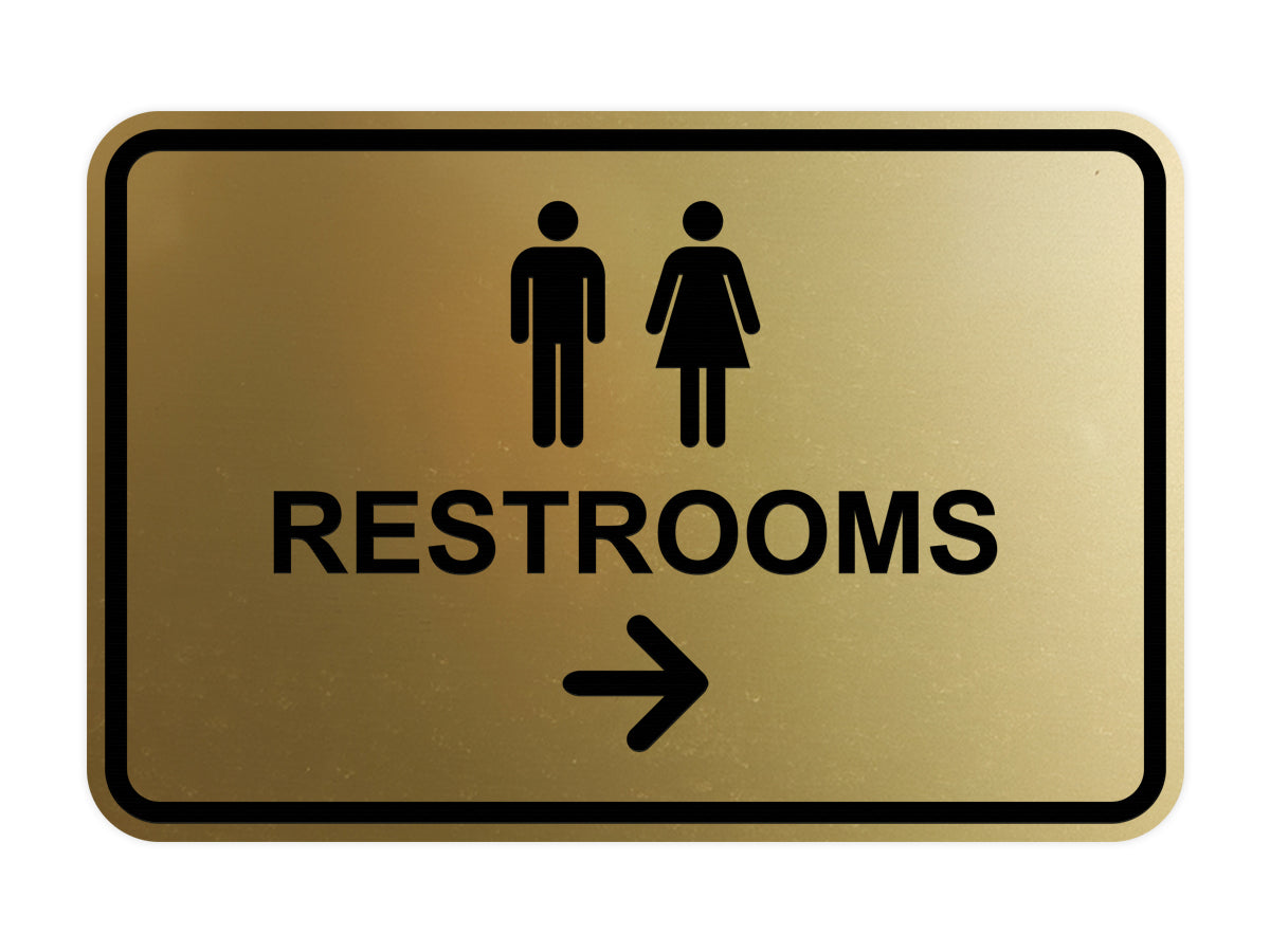 Signs ByLITA Classic Framed Restrooms Right Arrow Sign