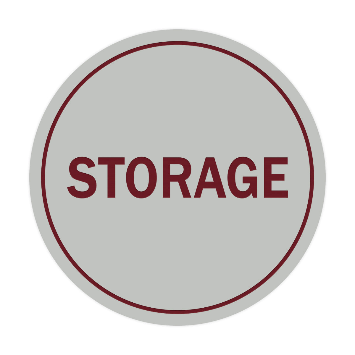 Light Grey / Burgundy Signs ByLITA Circle Storage Sign