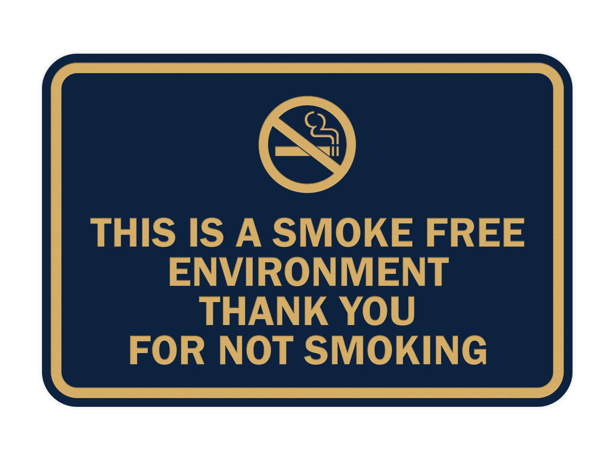 Signs ByLITA Classic Framed This is a Smoke Free Env Thank you for not smoking Sign