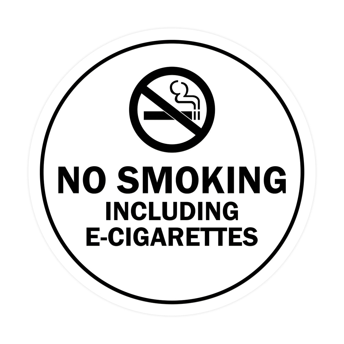 Signs ByLITA Circle No Smoking Including E-Cigarettes Sign