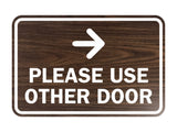 Signs ByLITA Classic Framed Please Use Other Door Right Arrow Sign