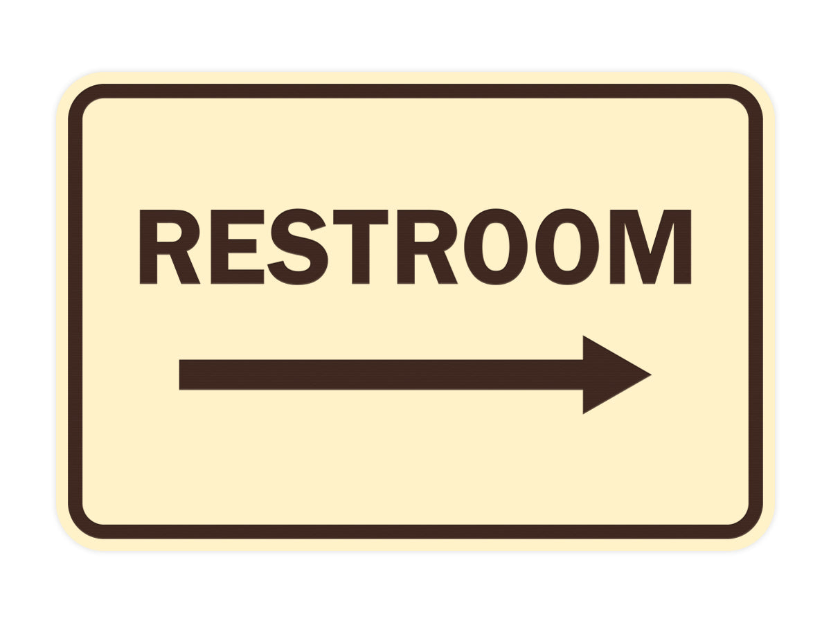Signs ByLITA Classic Framed Restroom Directional Right Arrow