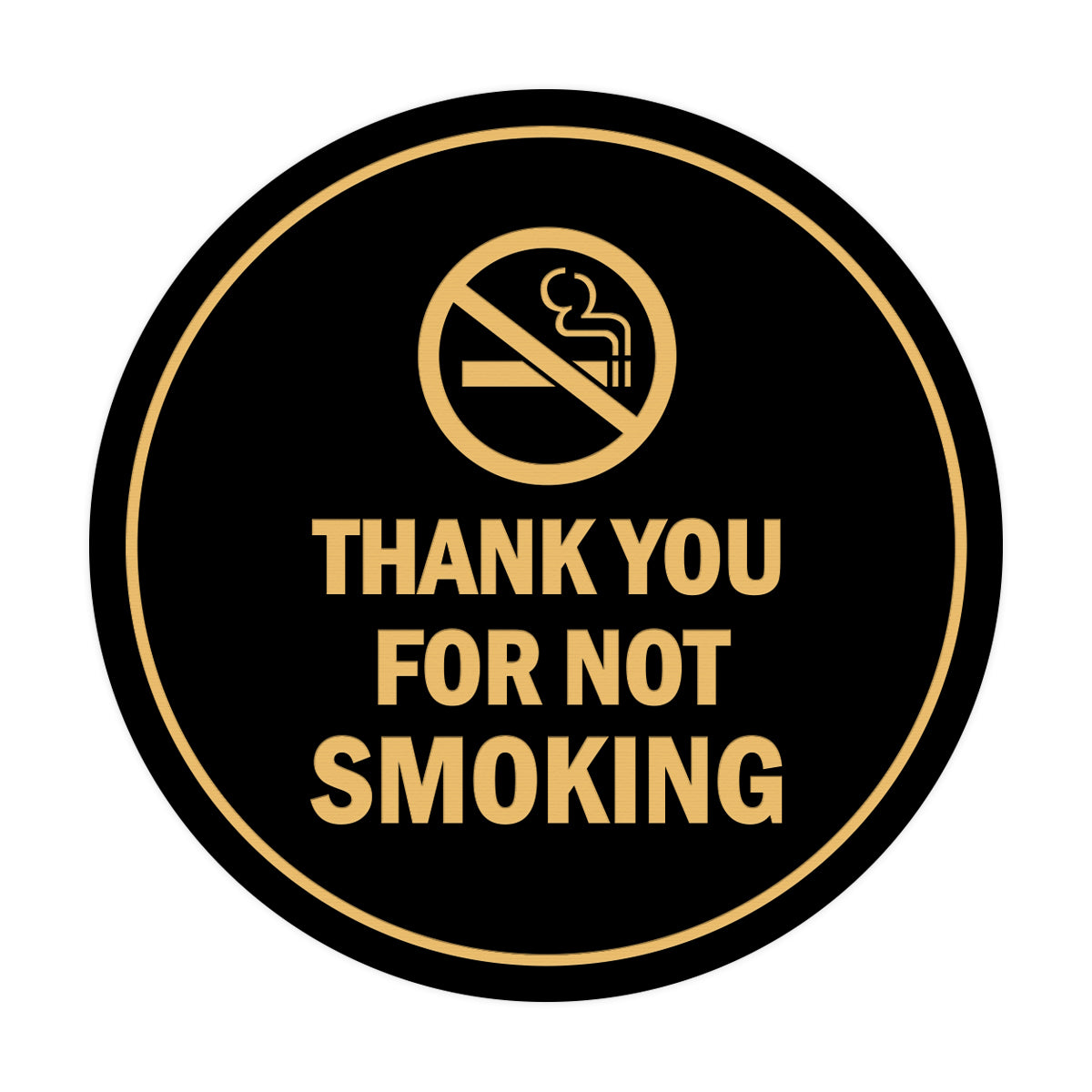 Signs ByLITA Circle Thank you for not smoking Sign with Adhesive Tape, Mounts On Any Surface, Weather Resistant, Indoor/Outdoor Use