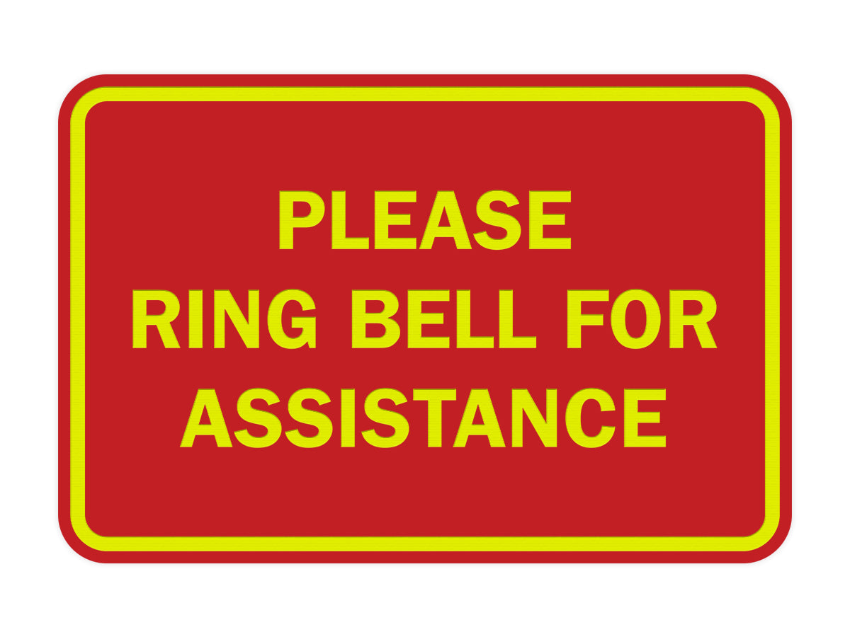Signs ByLITA Classic Framed Please Ring Bell For Assistance Sign