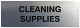 Signs ByLITA Basic Cleaning Supplies Sign - Laser-Engraved Lettering | Durable ABS Plastic | Vibrant Colors | Powerful Foam Tape