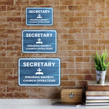 Classic Framed Plus Secretary – Ensuring Smooth Church Operations Door or Wall Sign | Church and Place of Worship Signs