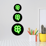 Circle Plus Clover Neon Graphic Style Wall or Door Sign | Live Streamer Gaming Themed Decoration