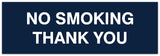 Signs ByLITA Basic No Smoking Thank You Sign - Laser-Engraved Lettering | Durable ABS Plastic | Vibrant Colors | Powerful Foam Tape