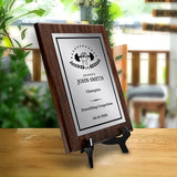 Powerlifting Customizable Wooden Award Plaque | Easel Mount Option | Achievement and Recognition Personalizable Plaques