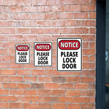 Portrait Round Plus Notice Please Lock Door Wall or Door Sign | Health And Safety Office Signage