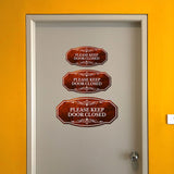 Victorian Plus Please Keep Door Closed Wall or Door Sign | Business and Workplace Signage
