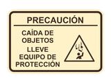 Signs ByLITA Classic Framed Precaución Caída de Objetos Lleve Equipo de protección Door or Wall Sign Easy Installation | Health And Safety | Building And Hospitality