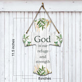 God is our refuge and strength Cross Hanging Sign | Rustic Twine | Inspiring Religious Bible Decor