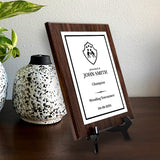 Wrestling Customizable Wooden Award Plaque | Easel Mount Option | Achievement and Recognition Personalizable Plaques