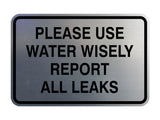 Signs ByLITA Classic Framed Please Use Water Wisely Report All Leaks Door or Wall Sign | Eco-Friendly Home Signs
