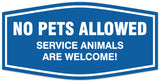 Signs ByLITA Fancy No pets allowed service animals are welcome Sign - Laser-Engraved Lettering | Durable ABS Plastic | Vibrant Colors | Powerful Foam Tape Wall or Door Sign