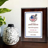 Thank You For Your Service Military and First Responders Customizable Award Plaque | Patriotic Recognition of Achievement and Service Personalizable Plaques