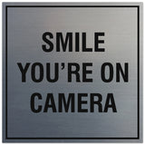Signs ByLITA Square Smile You're on Camera Sign - Easy Installation | Durable Material